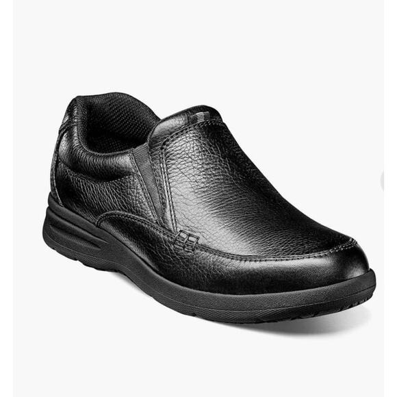 Nunn Bush Other - Nunn Bush Size 12 Mens Black Leather Cam Moc Toe Casual Slip On Memory Shoes NEW